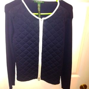 Lauren Ralph Lauren full zip quilted front sweater